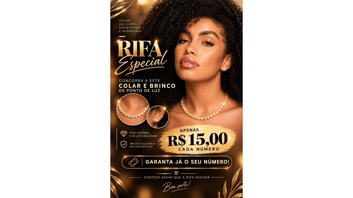 Colar cravejado com brinco ponto de luz