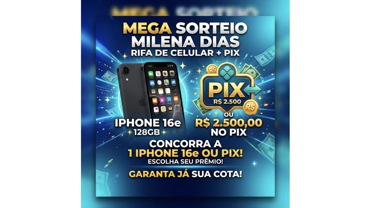 iPhone 16e ou R$2.500 no PIX