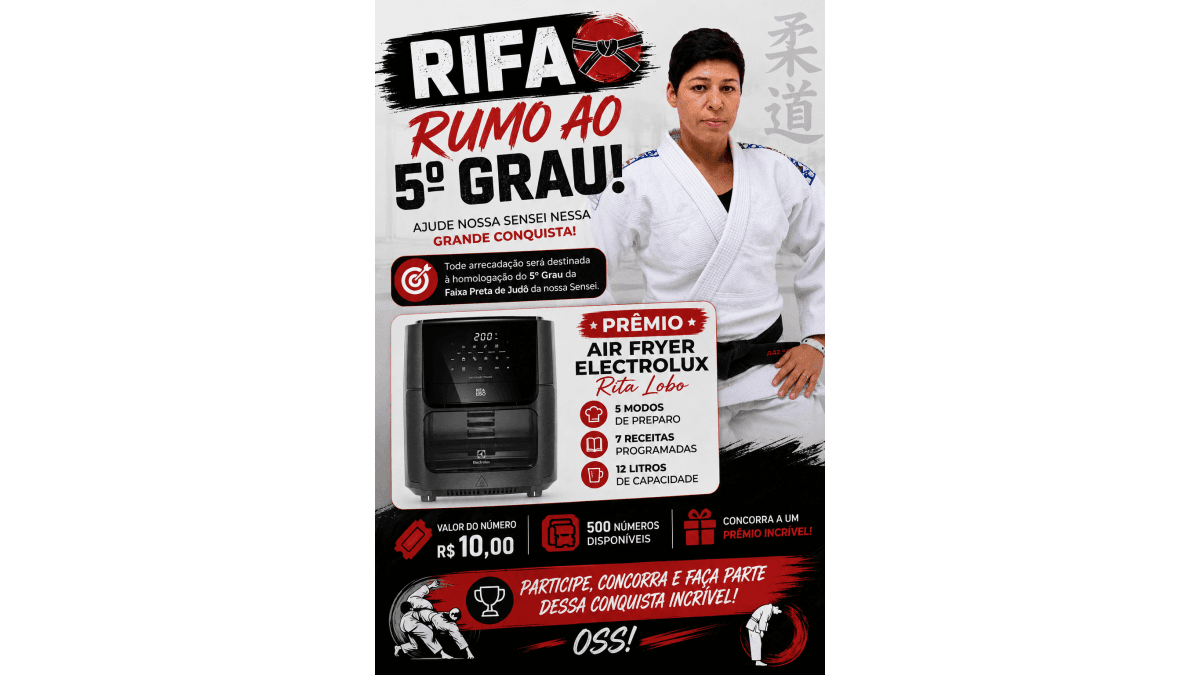 Rifa da Sensei – Rumo ao 5º Grau da Faixa Preta
