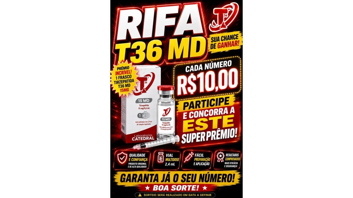 Sua chance de ganhar uma T36 por apenas R$10