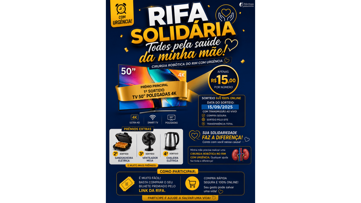 Rifa beneficiente pela saúde da minha mãe