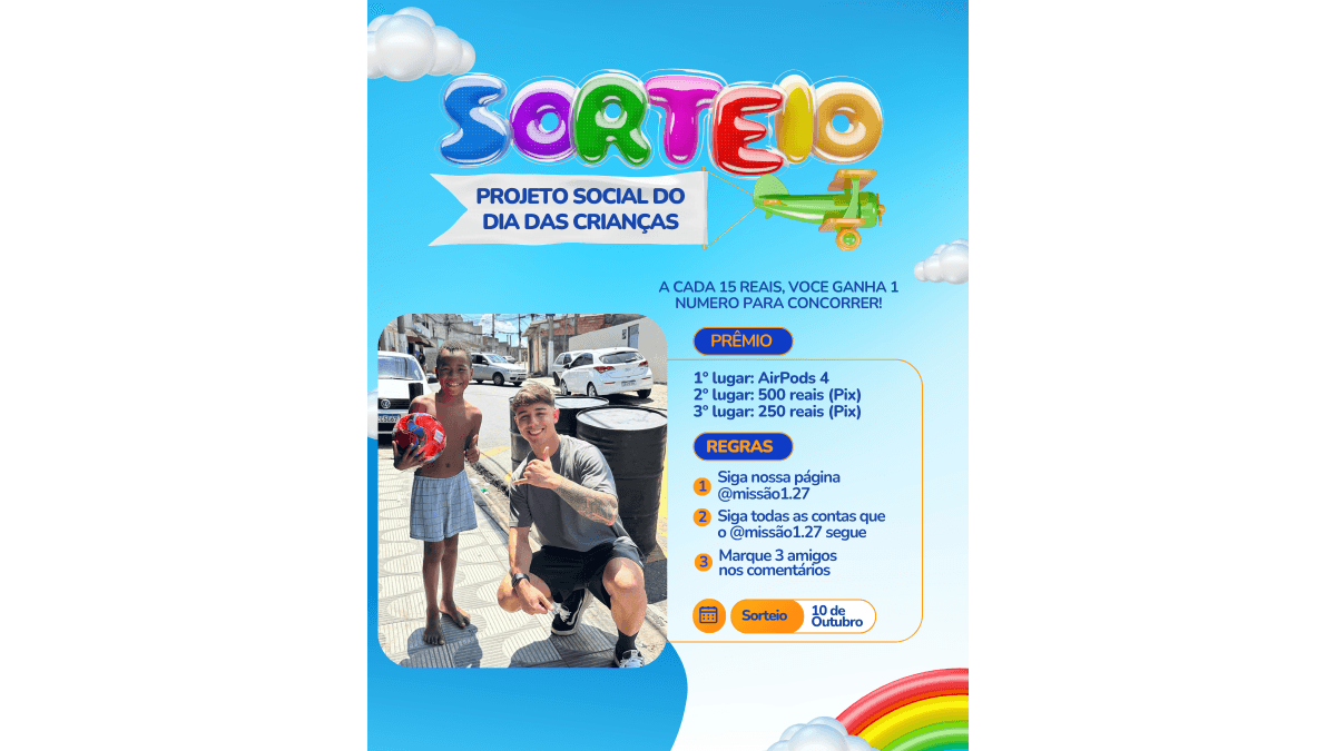 Sorteio da Missão 1.27 - Dia das crianças