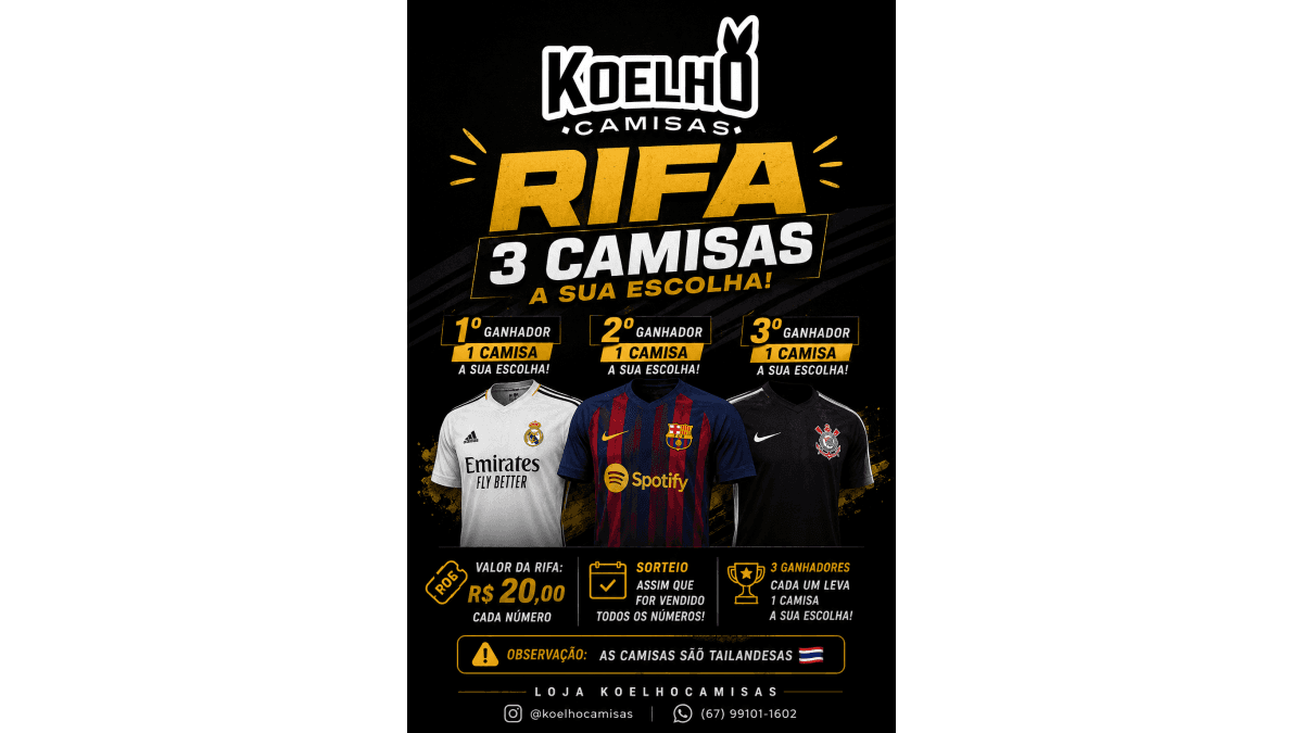 RIFA DO ZEK — 3 camisas 😉
