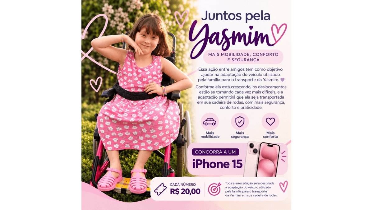 Ação entre amigos - Carro adaptado para transporte da Yasmim