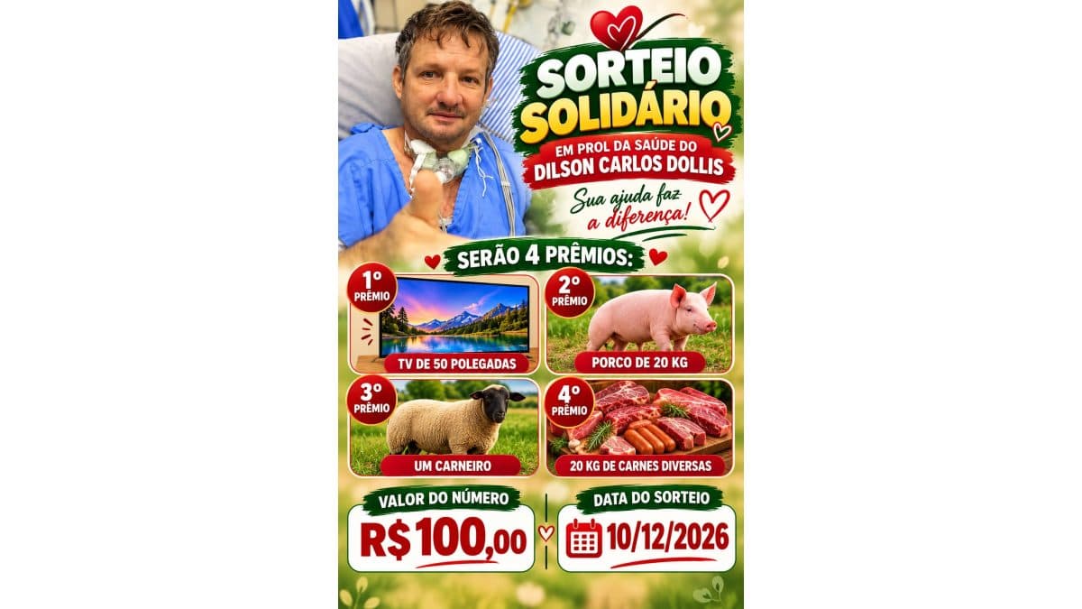 Sorteio Solidário em prol da saúde do Dilson Carlos Dollis