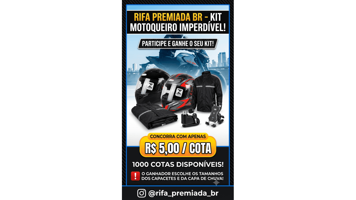 Combo Motoqueiro Protegido – Rifa Premiada BR