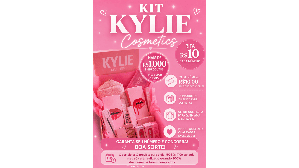 Rifa de kit exclusivo da Kylie Cosmetics