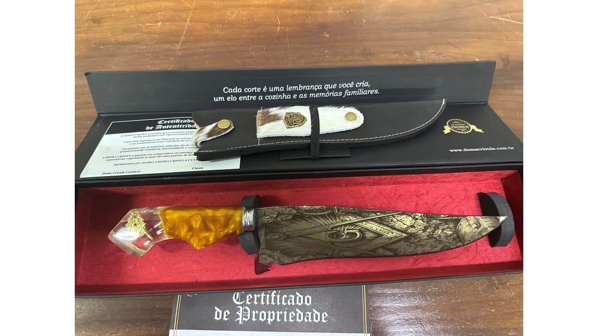 FACA ARTESANAL 10" - PERSONALIZADA MAÇONARIA