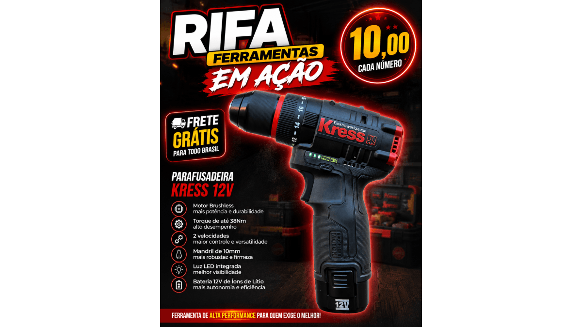 Parafusadeira kress 12v 40Nm