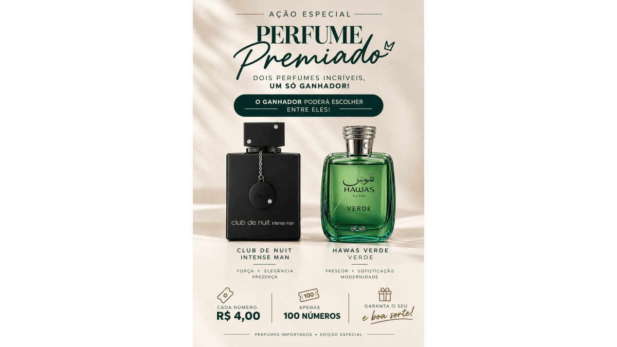 Perfume Hawas verde ou club de nuit intense.