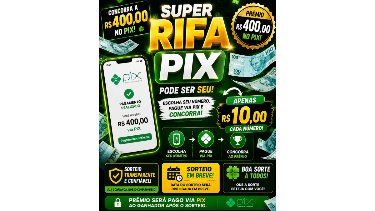 💰 PIX Premiado de R$ 400,00