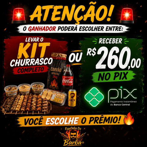 Kit Churrasco Hexa Brasil, ou R$ 260,00 no Pix