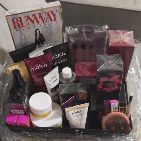 Cesta de produtos de beleza