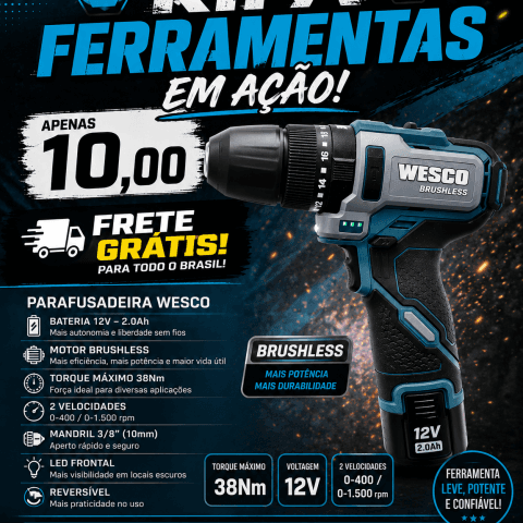 Parafusadeira wesco 12v