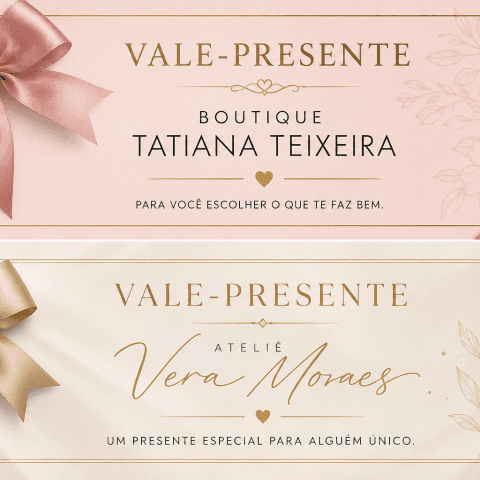 💇‍♀️🎁 Vale-presente Boutique Tatiana Teixeira + Colar Ateliê Vera Moraes