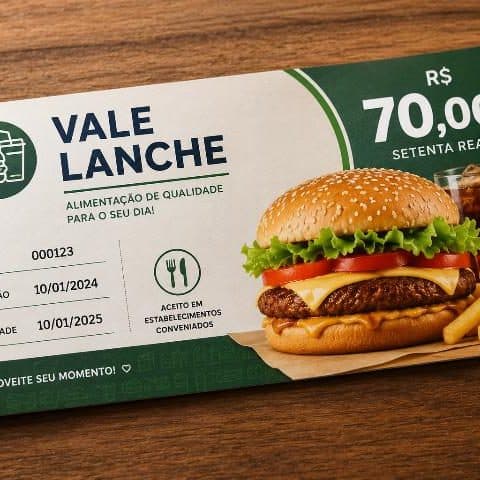 Vale refeição - R$70,00