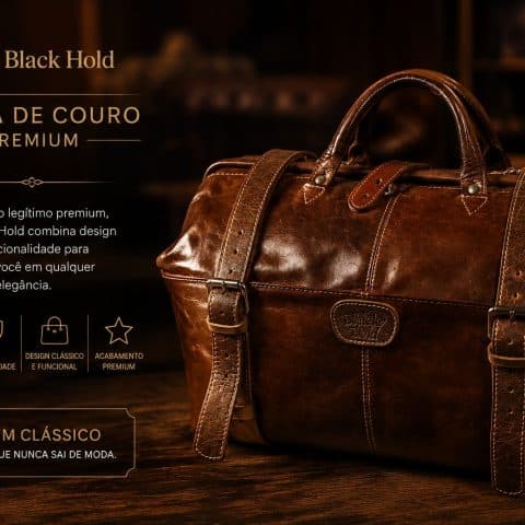 👜 BOLSA DE COURO BLACK HOLD