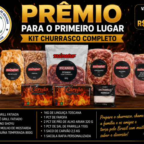 PRÊMIO DO 1º LUGAR — KIT CHURRASCO COMPLETO