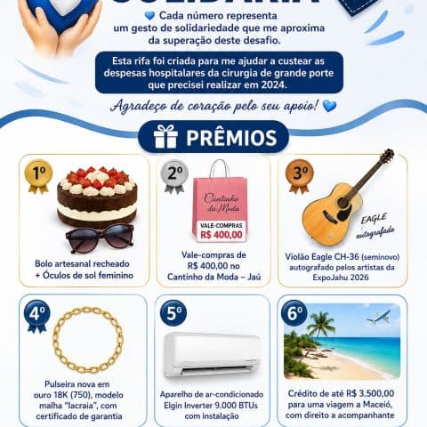 Diversos prêmios, conforme cartaz