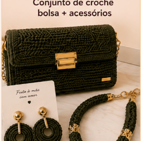 2° PREMIO: Conjunto de crochê bolsa + acessórios