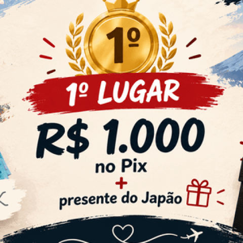 1º lugar: R$ 1.000 no Pix + presente do Japão🎁