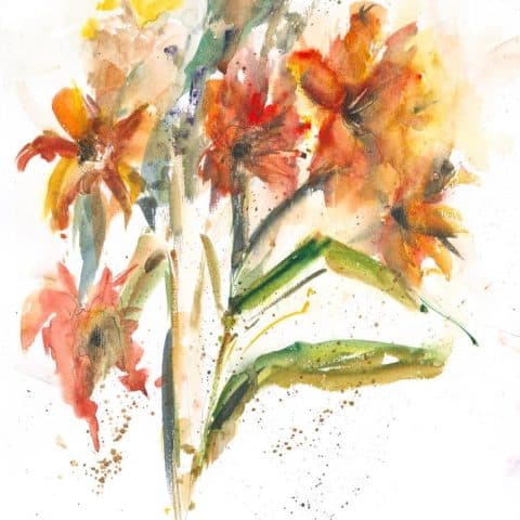 2º Prêmio: Aquarela "Lírios"
